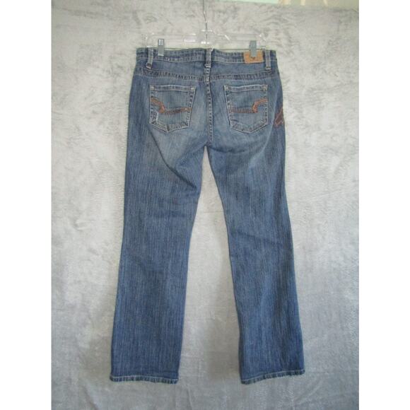 American Eagle Outfitters Jeans Women’s 10 Regular Bootcut Embroidered Blue Deni - Picture 6 of 11